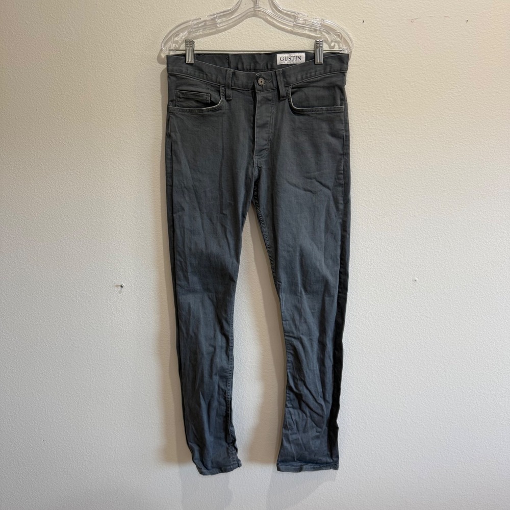 Gustin California Straight Fit Grey Pants Mens 32 Made in USA Charcoal Trousers